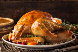 roasted turkey for Thanksgiving dinner