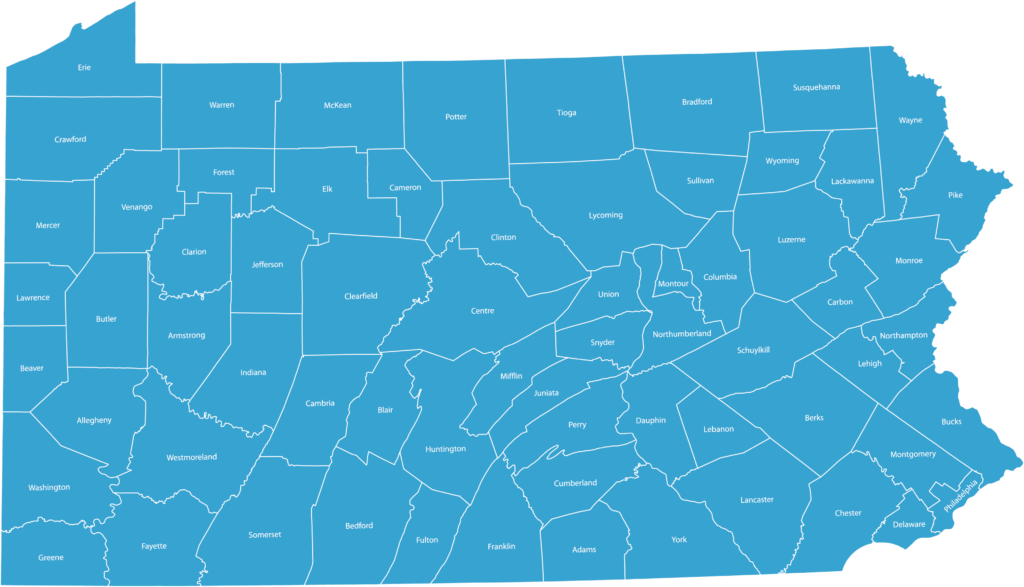 Pa Map with Counties
